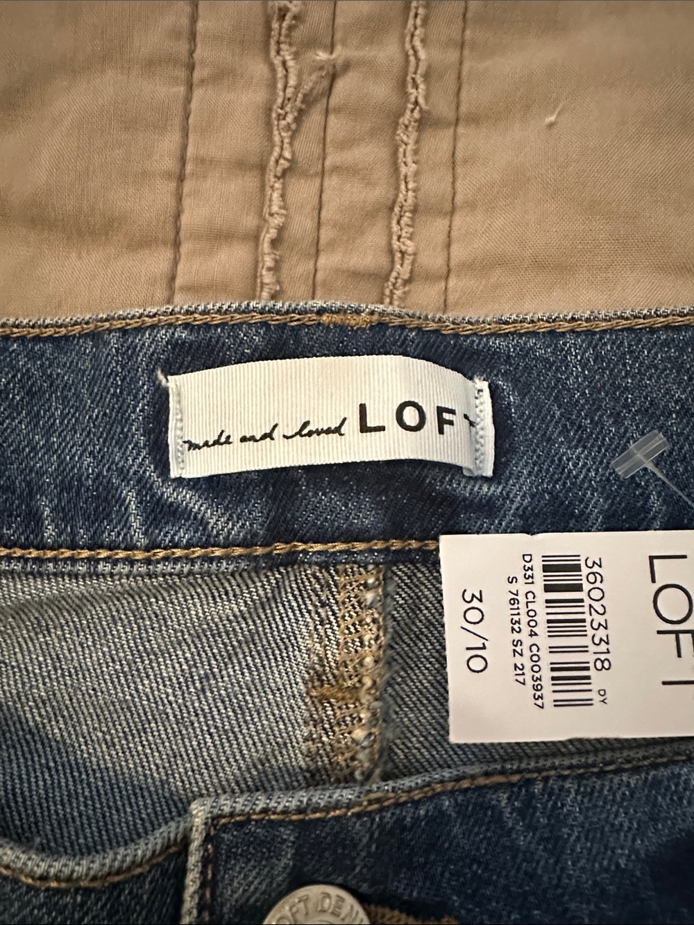 LOFT Blue Denim Frayed Hem Shorts - Picture 2 of 5